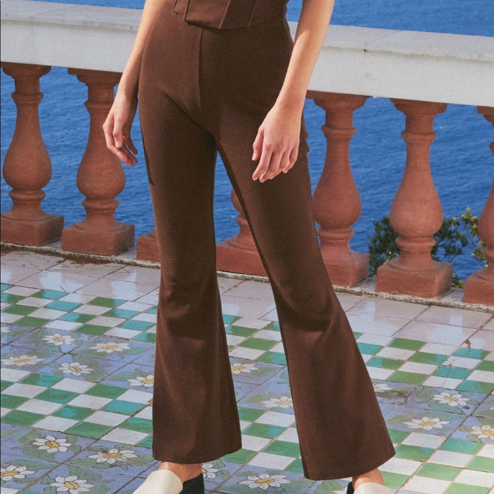 Glassons brown rib flare pants